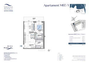 2 pokoje, lokal inwestycyjny 51,35 m², piętro 1, oferta nr M07/1, Marina Royale, Darłowo, ul. Bulwar Zachodzącego Słońca 1