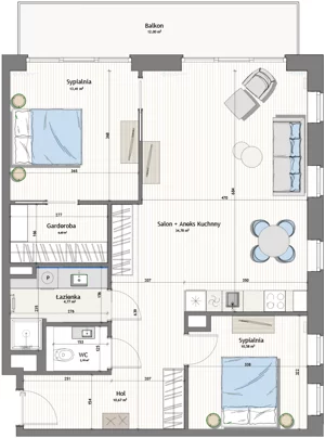 3 pokoje, lokal inwestycyjny 81,67 m², piętro 2, oferta nr V10/2, Marina Royale, Darłowo, ul. Bulwar Zachodzącego Słońca 1