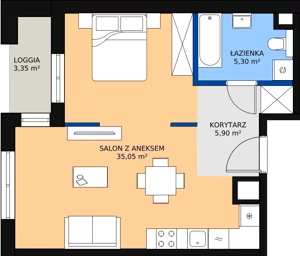 1 pokój, mieszkanie 46,71 m², piętro 1, oferta nr 11, Biała Kamienica, Łódź, Śródmieście, Osiedle Katedralna, ul. Więckowskiego 12