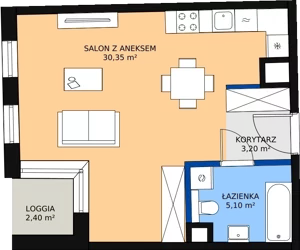 1 pokój, mieszkanie 38,86 m², piętro 2, oferta nr 23, Biała Kamienica, Łódź, Śródmieście, Osiedle Katedralna, ul. Więckowskiego 12