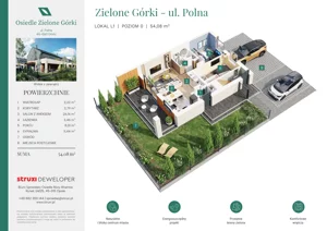 3 pokoje, mieszkanie 54,08 m², parter, oferta nr ZGP07L1, Osiedle Zielone Górki, Górki, ul. Polna