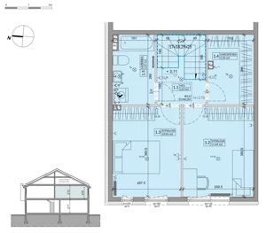 Dom 68,60 m², oferta nr 40B, Ogrody Przyjaciół 5 - etap 4, Warszawa, Białołęka, Szamocin, ul. Inna