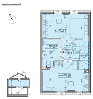 Dom 72,53 m², oferta nr 59A, Nova Magdalenka 7 - etap 5,6, Słomin, ul. Janczewicka