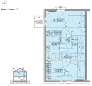 Dom 68,42 m², oferta nr 26A, Osiedle Słoneczne - etap 3, Sulejówek, ul. Szklarniowa