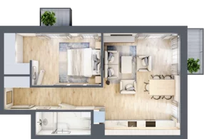 2 pokoje, mieszkanie 48,13 m², piętro 2, oferta nr S29, Miasto Ogród 6, Ożarów Mazowiecki, ul. Widok