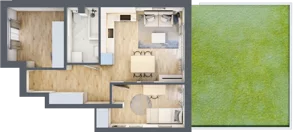 3 pokoje, mieszkanie 46,34 m², parter, oferta nr 85, Manufaktura Marki 2, Marki, ul. Stawowa