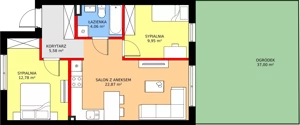 3 pokoje, mieszkanie 55,24 m², parter, oferta nr 92A, Osiedle Młodych, Janczewice, ul. Jedności