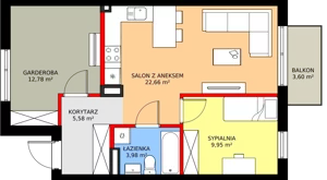 3 pokoje, mieszkanie 54,95 m², piętro 1, oferta nr 85B, Osiedle Młodych, Janczewice, ul. Jedności