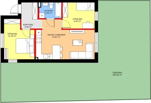 3 pokoje, mieszkanie 55,24 m², parter, oferta nr 94A, Osiedle Młodych, Janczewice, ul. Jedności