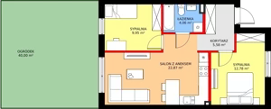 3 pokoje, mieszkanie 55,24 m², parter, oferta nr 78A, Osiedle Młodych, Janczewice, ul. Jedności