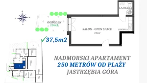 1 pokój, apartament inwestycyjny 37,50 m², parter, oferta nr 0.3, Apartamenty FILMARE, Jastrzębia Góra, ul. Derdowskiego 17