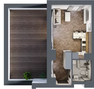 1 pokój, mieszkanie 26,72 m², piętro 4, oferta nr C 4.1, Melody Loft, Łódź, Śródmieście, Śródmieście-Wschód, ul. Pomorska 72/74