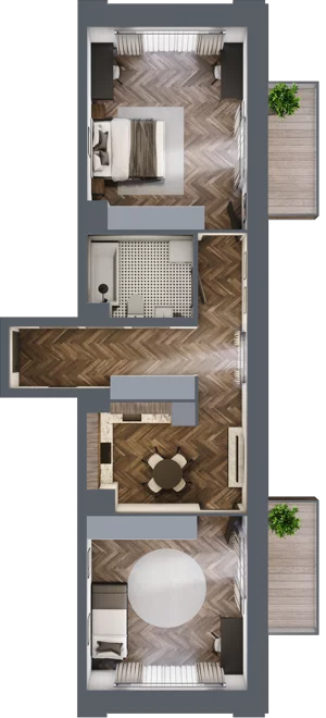 2 pokoje, mieszkanie 70,39 m², piętro 2, oferta nr C 2.5, Melody Loft, Łódź, Śródmieście, Śródmieście-Wschód, ul. Pomorska 72/74