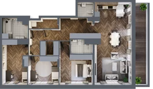4 pokoje, mieszkanie 115,65 m², piętro 5, oferta nr C 5.2, Melody Loft, Łódź, Śródmieście, Śródmieście-Wschód, ul. Pomorska 72/74