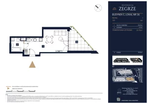 1 pokój, apartament 29,78 m², piętro 1, oferta nr C36, Rezydencja Zegrze III, Zegrze, ul. Groszkowskiego 22A