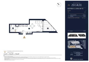 1 pokój, apartament 32,79 m², piętro 1, oferta nr D76, Rezydencja Zegrze III, Zegrze, ul. Groszkowskiego 22A