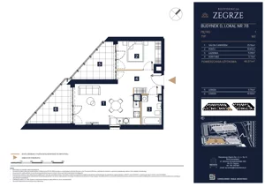 2 pokoje, apartament 46,81 m², piętro 1, oferta nr D78, Rezydencja Zegrze III, Zegrze, ul. Groszkowskiego 22A