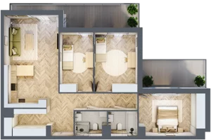 4 pokoje, apartament 87,97 m², piętro 3, oferta nr M.3.16, Marimonte - Apartamenty Mieszkalne, Warszawa, Bielany, Marymont-Kaskada, ul. Marymoncka 4