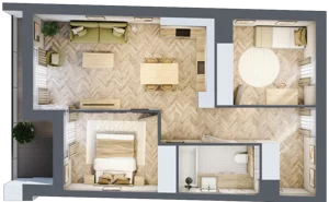 3 pokoje, apartament 58,14 m², piętro 3, oferta nr M.3.7, Marimonte - Apartamenty Mieszkalne, Warszawa, Bielany, Marymont-Kaskada, ul. Marymoncka 4