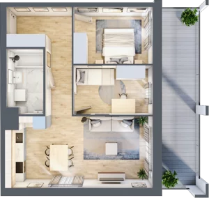 3 pokoje, apartament 57,09 m², piętro 3, oferta nr MA103, ale!KEN, Warszawa, Ursynów, Ursynów Centrum, ul. Indiry Gandhi 7