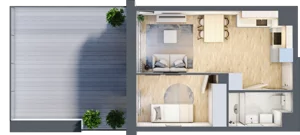 2 pokoje, apartament 33,43 m², piętro 1, oferta nr MA037, ale!KEN, Warszawa, Ursynów, Ursynów Centrum, ul. Indiry Gandhi 7