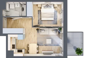 2 pokoje, apartament 38,93 m², piętro 1, oferta nr MA005, ale!KEN, Warszawa, Ursynów, Ursynów Centrum, ul. Indiry Gandhi 7