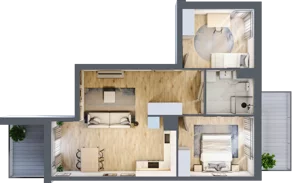 3 pokoje, apartament 60,71 m², piętro 1, oferta nr MA001, ale!KEN, Warszawa, Ursynów, Ursynów Centrum, ul. Indiry Gandhi 7