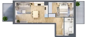2 pokoje, apartament 43,33 m², piętro 1, oferta nr MA038, ale!KEN, Warszawa, Ursynów, Ursynów Centrum, ul. Indiry Gandhi 7