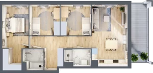 4 pokoje, apartament 80,45 m², piętro 1, oferta nr MA088, ale!KEN, Warszawa, Ursynów, Ursynów Centrum, ul. Indiry Gandhi 7