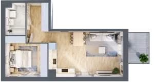 2 pokoje, apartament 48,19 m², piętro 2, oferta nr MA010, ale!KEN, Warszawa, Ursynów, Ursynów Centrum, ul. Indiry Gandhi 7