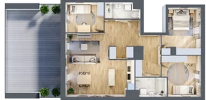 4 pokoje, apartament 93,79 m², piętro 1, oferta nr MA034, ale!KEN, Warszawa, Ursynów, Ursynów Centrum, ul. Indiry Gandhi 7