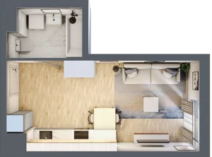 1 pokój, apartament 26,98 m², piętro 1, oferta nr MA006, ale!KEN, Warszawa, Ursynów, Ursynów Centrum, ul. Indiry Gandhi 7