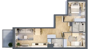 3 pokoje, apartament 59,47 m², piętro 2, oferta nr MA039, ale!KEN, Warszawa, Ursynów, Ursynów Centrum, ul. Indiry Gandhi 7