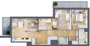 4 pokoje, apartament 79,63 m², piętro 6, oferta nr MA032, ale!KEN, Warszawa, Ursynów, Ursynów Centrum, ul. Indiry Gandhi 7