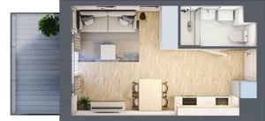 1 pokój, apartament 27,09 m², piętro 2, oferta nr MA041, ale!KEN, Warszawa, Ursynów, Ursynów Centrum, ul. Indiry Gandhi 7