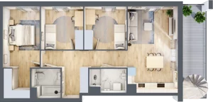 4 pokoje, apartament 80,54 m², piętro 6, oferta nr MA118, ale!KEN, Warszawa, Ursynów, Ursynów Centrum, ul. Indiry Gandhi 7