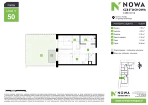 2 pokoje, mieszkanie 40,83 m², parter, oferta nr M50, Nowa Częstochowa Mościckiego, Częstochowa, Częstochówka-Parkitka, ul. Mościckiego