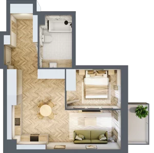2 pokoje, mieszkanie 48,77 m², piętro 2, oferta nr M24, Nowa Częstochowa Mościckiego, Częstochowa, Częstochówka-Parkitka, ul. Mościckiego