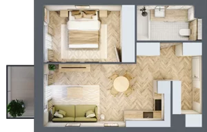 2 pokoje, mieszkanie 40,83 m², piętro 2, oferta nr M66, Nowa Częstochowa Mościckiego, Częstochowa, Częstochówka-Parkitka, ul. Mościckiego