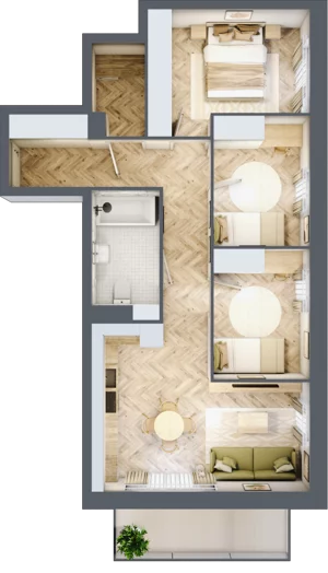 4 pokoje, mieszkanie 67,21 m², piętro 1, oferta nr M11, Nowa Częstochowa Mościckiego, Częstochowa, Częstochówka-Parkitka, ul. Mościckiego