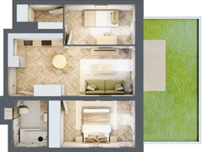 3 pokoje, mieszkanie 47,48 m², parter, oferta nr M53, Nowa Częstochowa Mościckiego, Częstochowa, Częstochówka-Parkitka, ul. Mościckiego