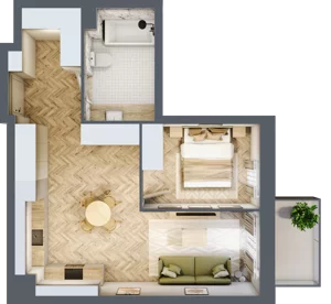 2 pokoje, mieszkanie 47,76 m², piętro 1, oferta nr M16, Nowa Częstochowa Mościckiego, Częstochowa, Częstochówka-Parkitka, ul. Mościckiego