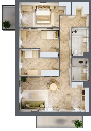 4 pokoje, mieszkanie 83,19 m², piętro 1, oferta nr M59, Nowa Częstochowa Mościckiego, Częstochowa, Częstochówka-Parkitka, ul. Mościckiego