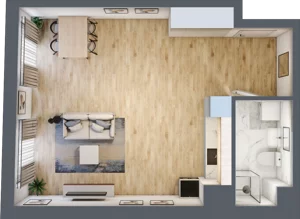 1 pokój, apartament 42,25 m², piętro 1, oferta nr A-42, Cieszyńska 9, Kraków, Stare Miasto, Łobzów, ul. Cieszyńska 9