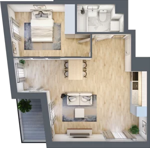2 pokoje, apartament 50,21 m², piętro 1, oferta nr A-47, Cieszyńska 9, Kraków, Stare Miasto, Łobzów, ul. Cieszyńska 9