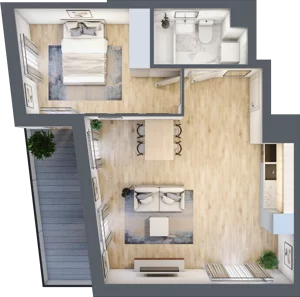 2 pokoje, apartament 47,09 m², piętro 2, oferta nr A-54, Cieszyńska 9, Kraków, Stare Miasto, Łobzów, ul. Cieszyńska 9