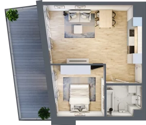 2 pokoje, apartament 43,20 m², parter, oferta nr B-1, Cieszyńska 9, Kraków, Stare Miasto, Łobzów, ul. Cieszyńska 9