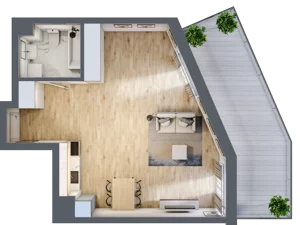 1 pokój, apartament 47,36 m², parter, oferta nr B-4, Cieszyńska 9, Kraków, Stare Miasto, Łobzów, ul. Cieszyńska 9