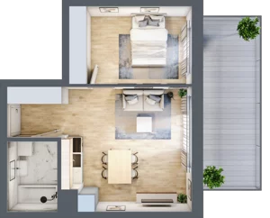 2 pokoje, apartament 40,93 m², parter, oferta nr B-5, Cieszyńska 9, Kraków, Stare Miasto, Łobzów, ul. Cieszyńska 9