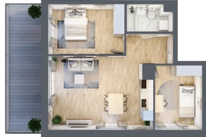 3 pokoje, apartament 57,57 m², parter, oferta nr B-8, Cieszyńska 9, Kraków, Stare Miasto, Łobzów, ul. Cieszyńska 9